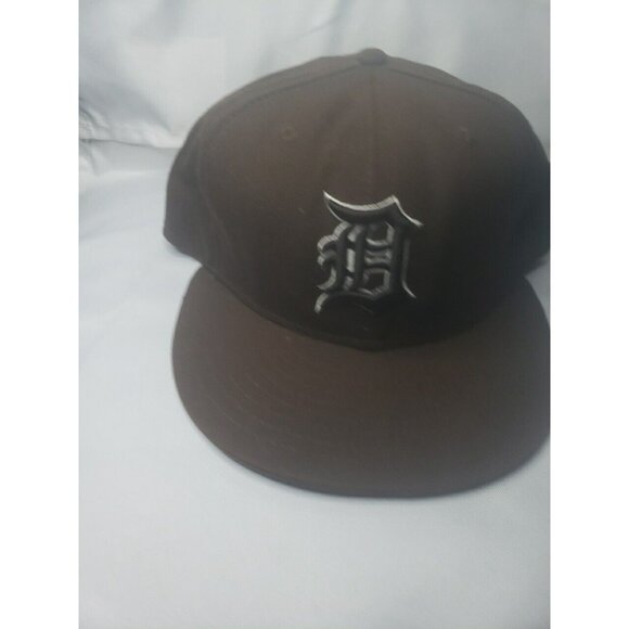 Detroit Brown Hat Cap New Era Size 7 1/2 Fitted 59Fifty MLB Baseball - Picture 6 of 16